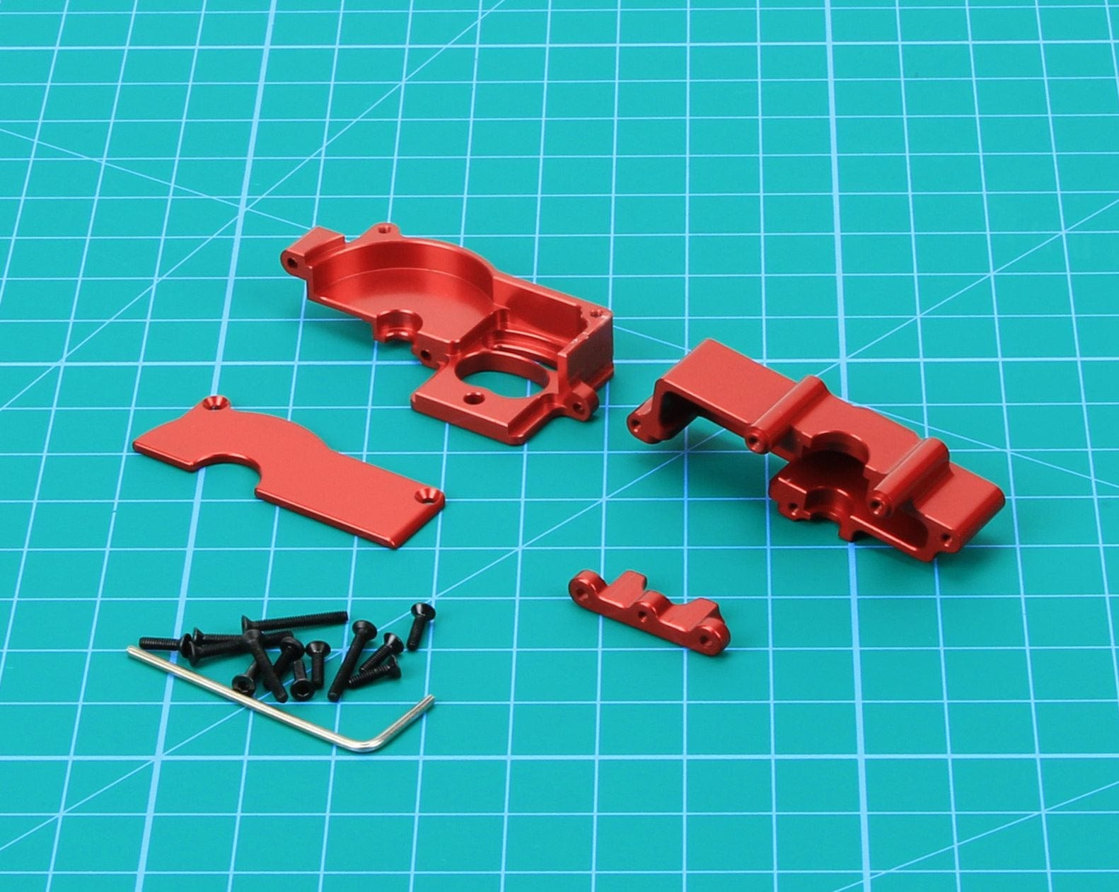 RCAWD 1/18 Traxxas Latrax Aluminium Gearbox Housing & Motor Plate Set - RCAWD