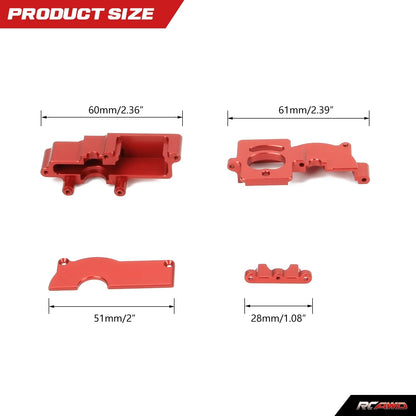 RCAWD 1/18 Traxxas Latrax Aluminium Gearbox Housing & Motor Plate Set - RCAWD