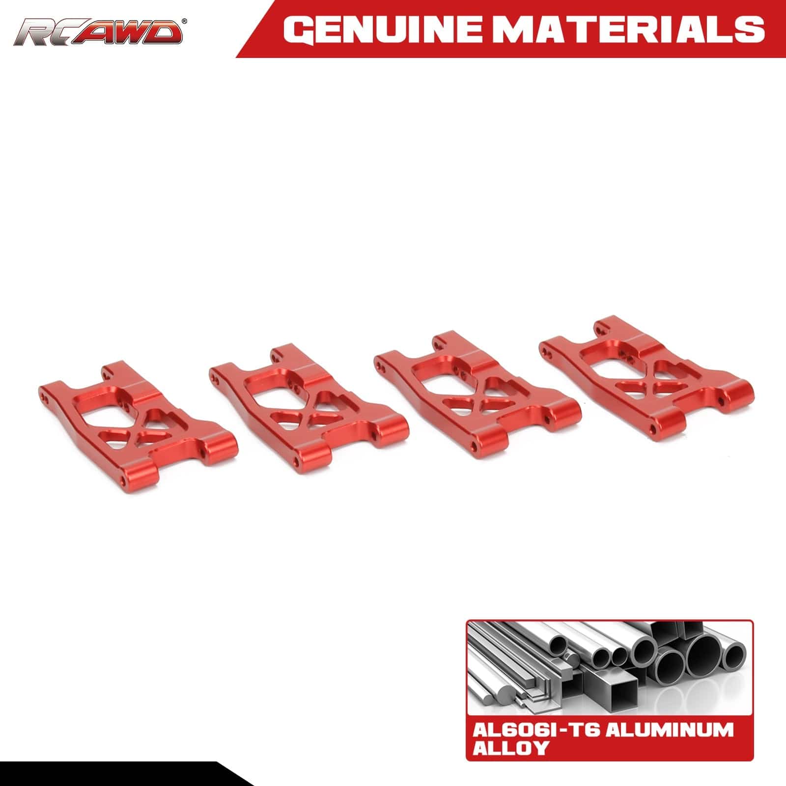 RCAWD 1/18 Traxxas Latrax Aluminium Suspension Arms - RCAWD