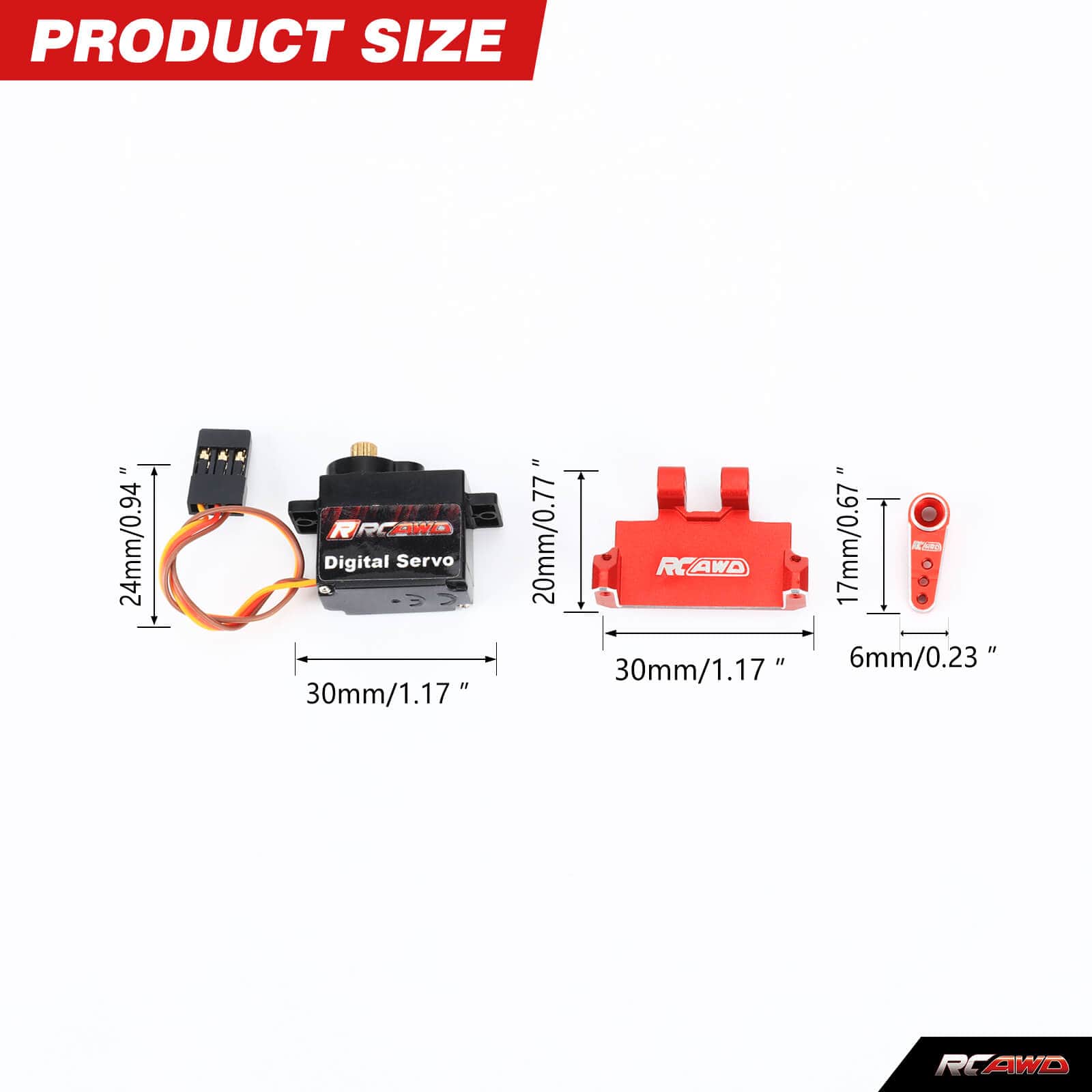 RCAWD 12g SCX24 Servo Set - RCAWD