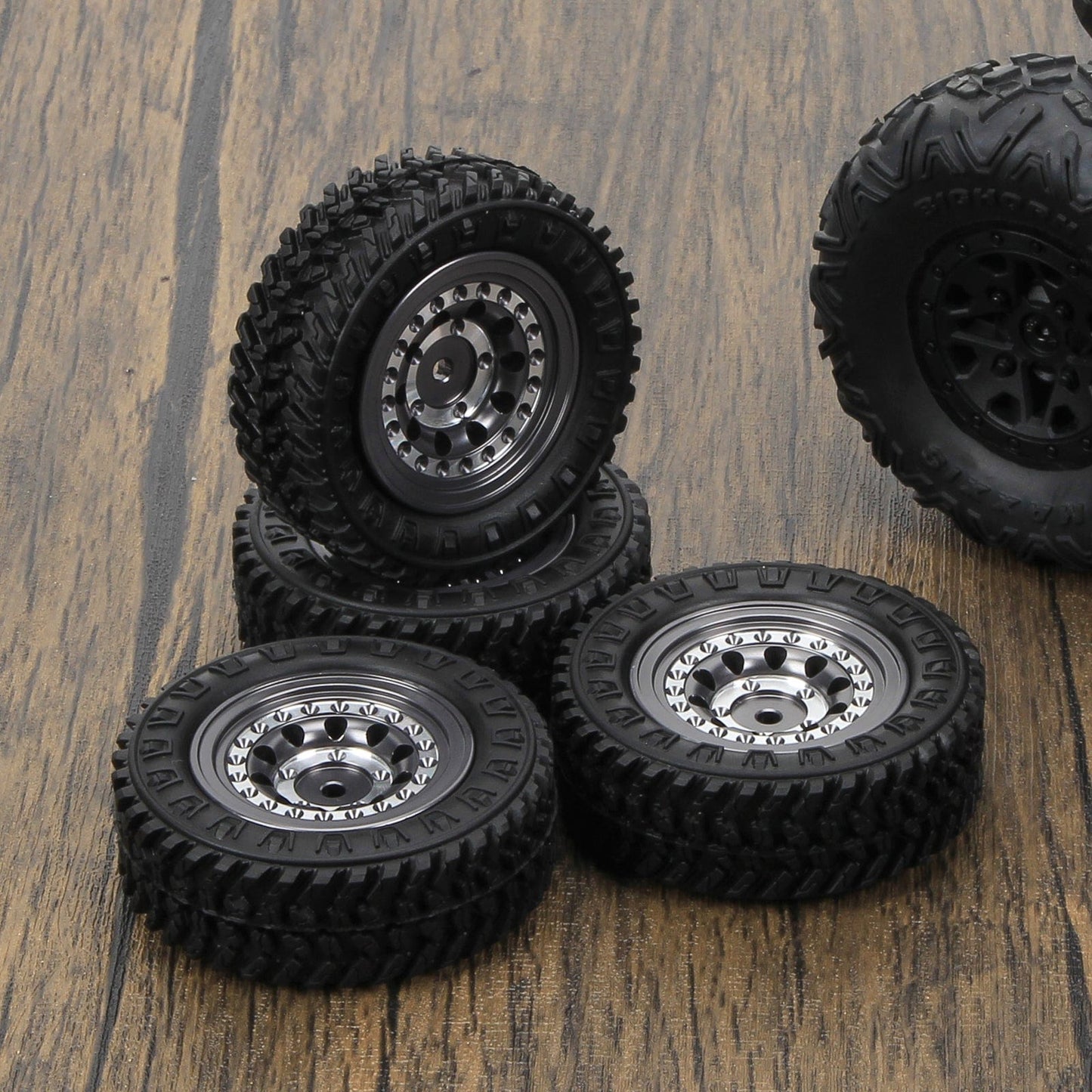 RCAWD 1.3” 55*19mm Glue - free Tires & Wheels for FMS FCX24 and SCX24 crawlers - RCAWD