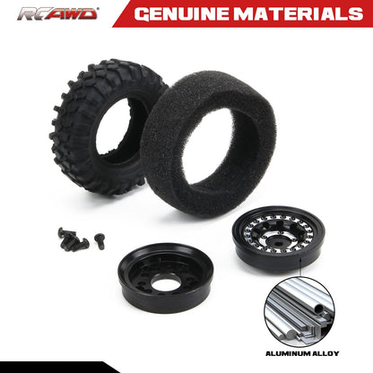 RCAWD 1.3" beadlock wheels with 56*19mm Tires for FMS FCX24 and 1/18 RC Crawlers - RCAWD