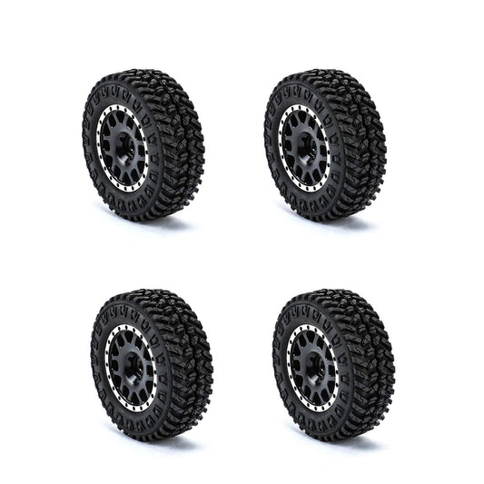 RCAWD 1.3" Weighted Beadlock Wheel with 55mm Tires Set for FCX24 RC Crawler - RCAWD