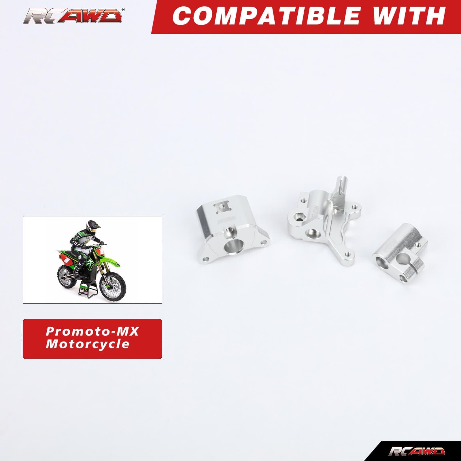 RCAWD 1/4 Losi Promoto - MX Upgrades Fork Lug Set & Brake Caliper for losi Motorcycle D2 - LOS264006S - RCAWD
