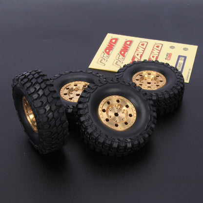 RCAWD 4pcs 1.0" 54*19mm Brass Beadlock Tires for SCX24 RC Crawler - RCAWD