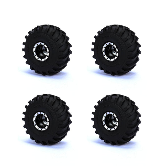 RCAWD 4pcs 1.0" Herringbone Rubber wheel Tire for SCX24 FCX24 SCX2606BL Monster truck - RCAWD