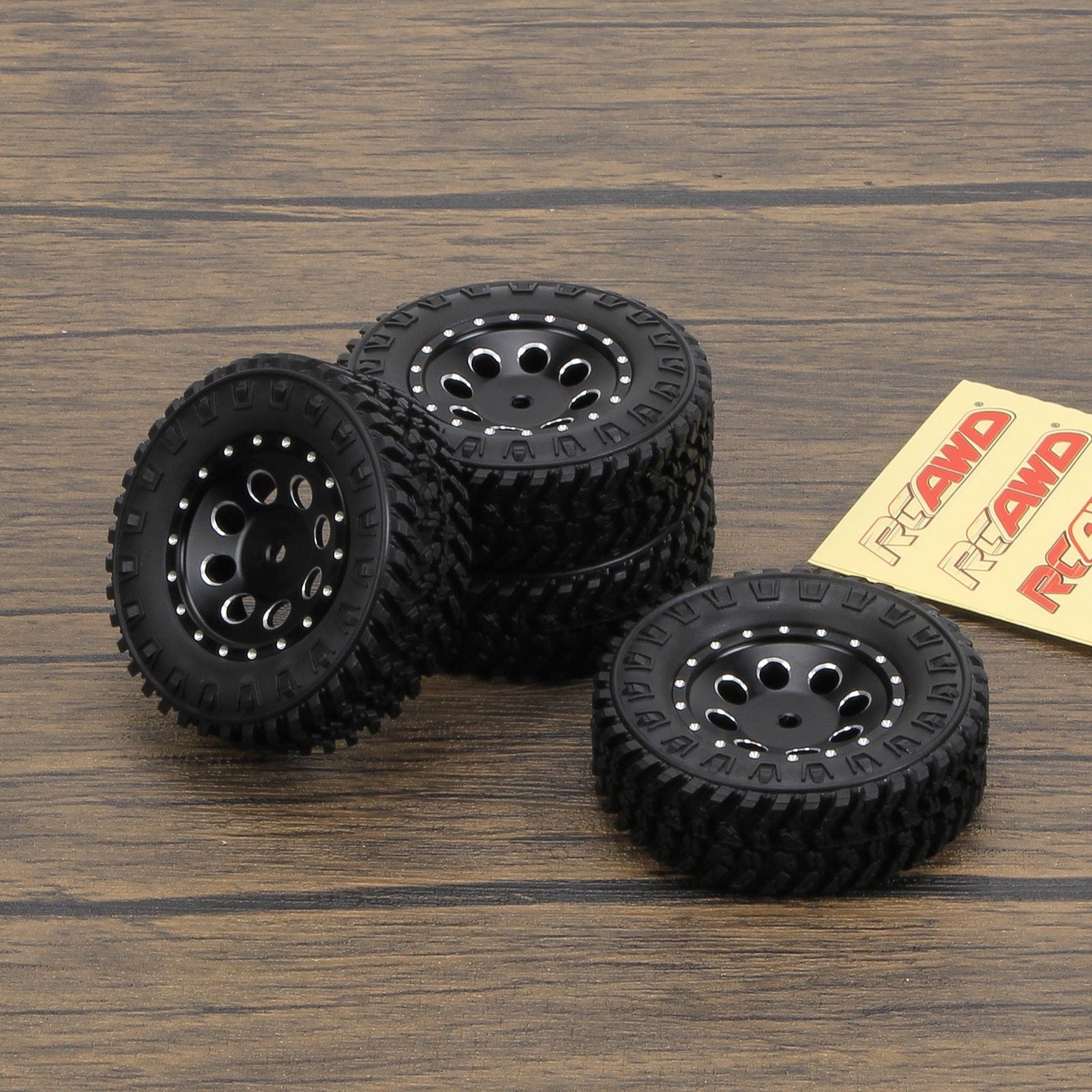 RCAWD 4pcs 1.25" 60*20mm Full Alloy Wheel Tire for FMS FCX24 and SCX24 Crawlers - RCAWD