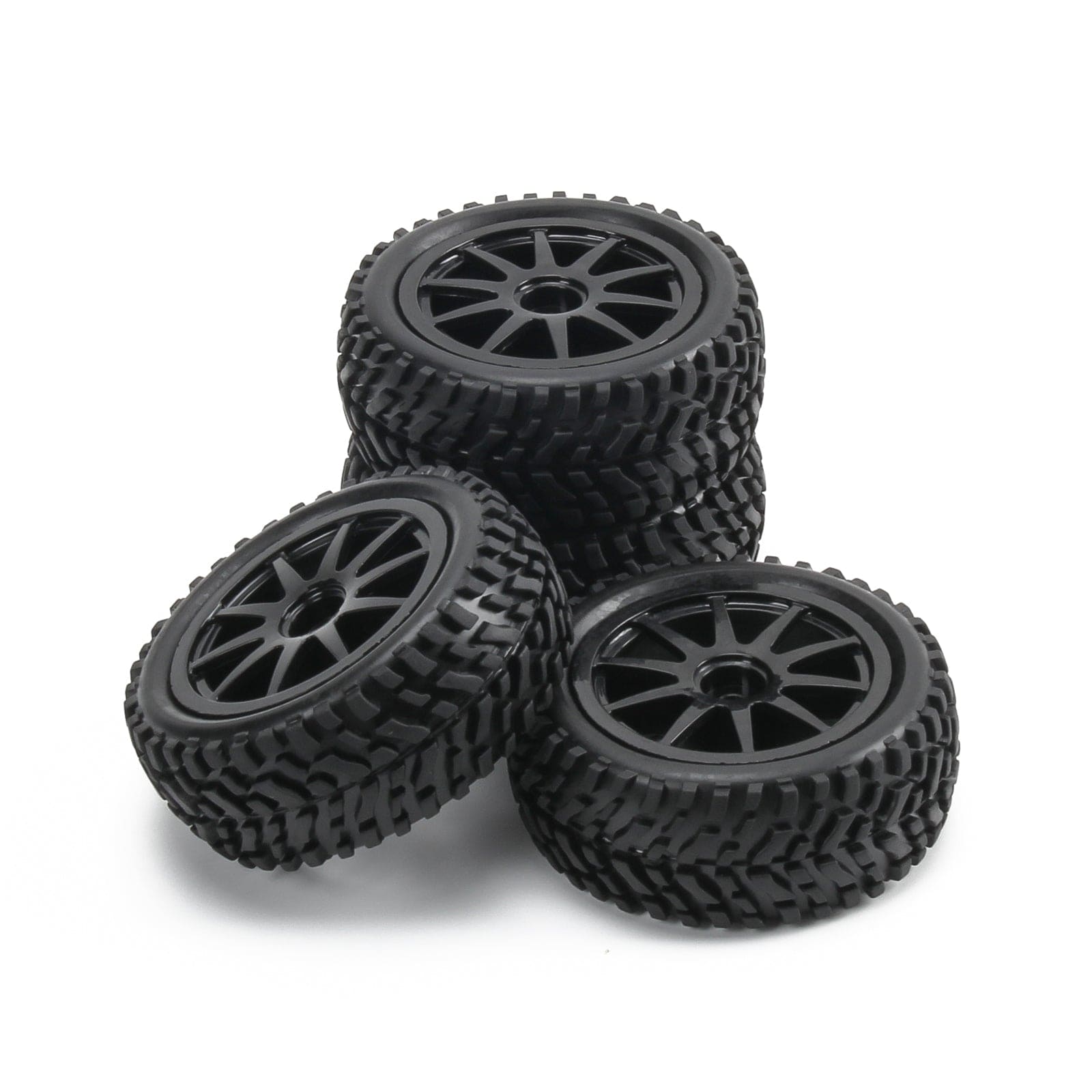 RCAWD 4pcs 75*31mm Wheel Rim & Rubber Tire for Axial 1/18 Yeti Jr. Can - Am Maverick - RCAWD