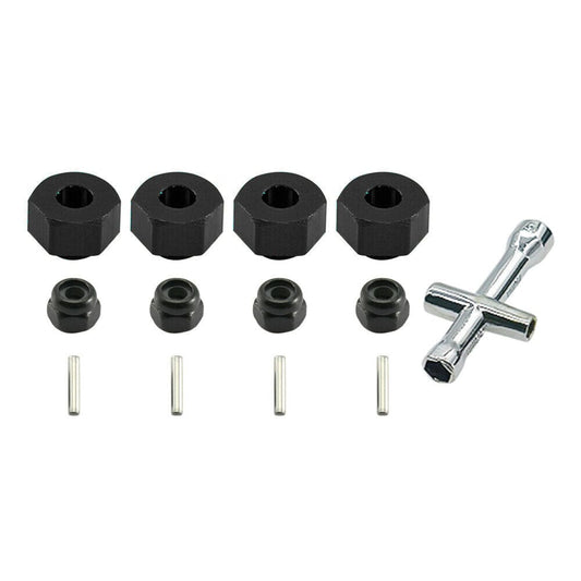 RCAWD 4pcs Full Alloy Wheel Hex Hub Lock Nut for Axial SCX24 Deadbolt/C10/Jeep Wrangler/Bronco/Gladiator/Betty - RCAWD