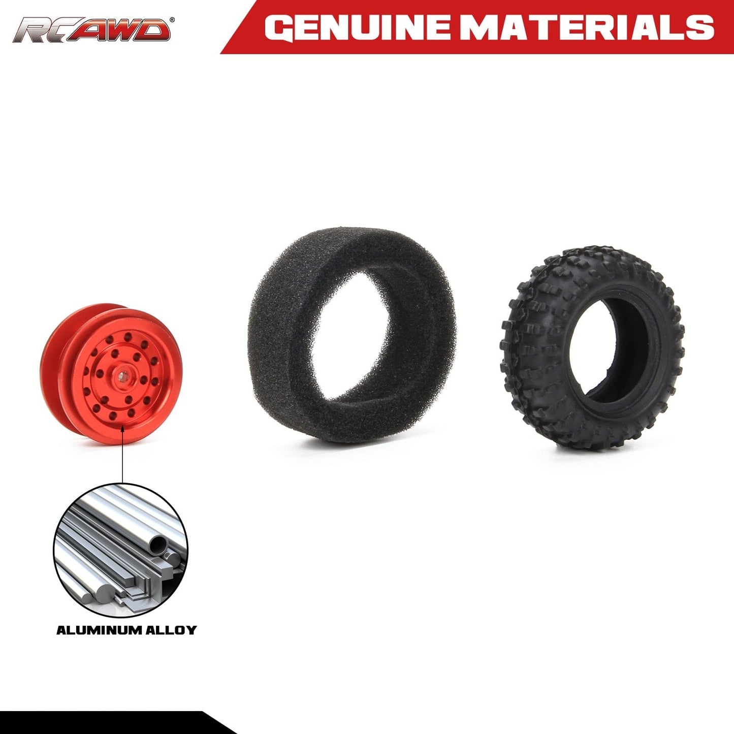 RCAWD 50mm Alloy Wheel Rubber Tire for RC WPL D12 Drift Truck - RCAWD