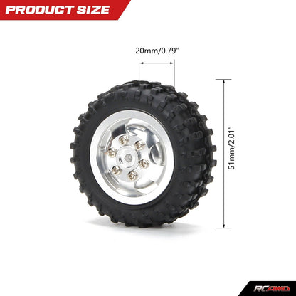 RCAWD 51*20mm Rubber Tire for RC WPL D12 Drift Truck - RCAWD