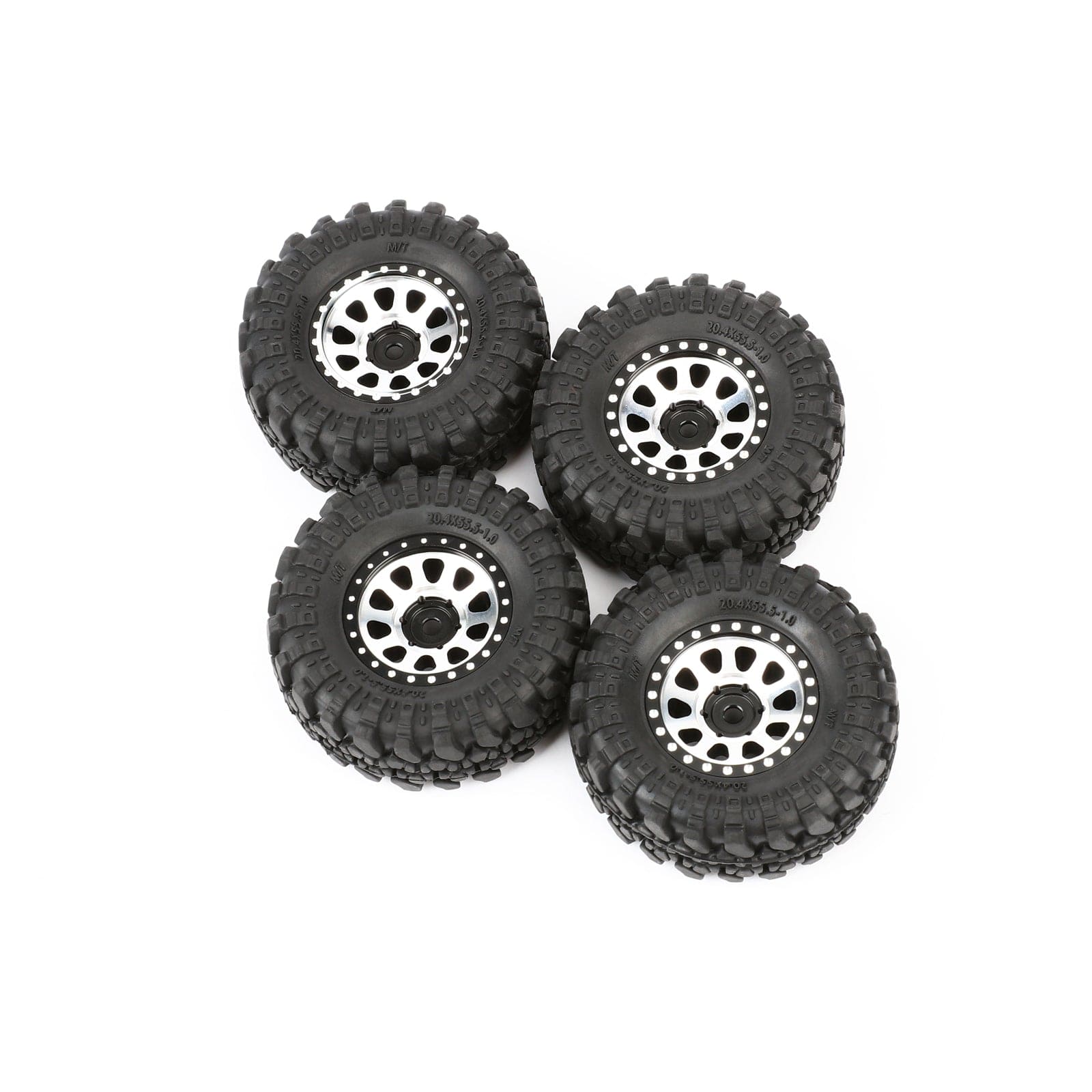 RCAWD Aluminum 1.0" Beadlock Wheels & Rock Crawling Tires Set for 1/24 RC Crawlers - RCAWD