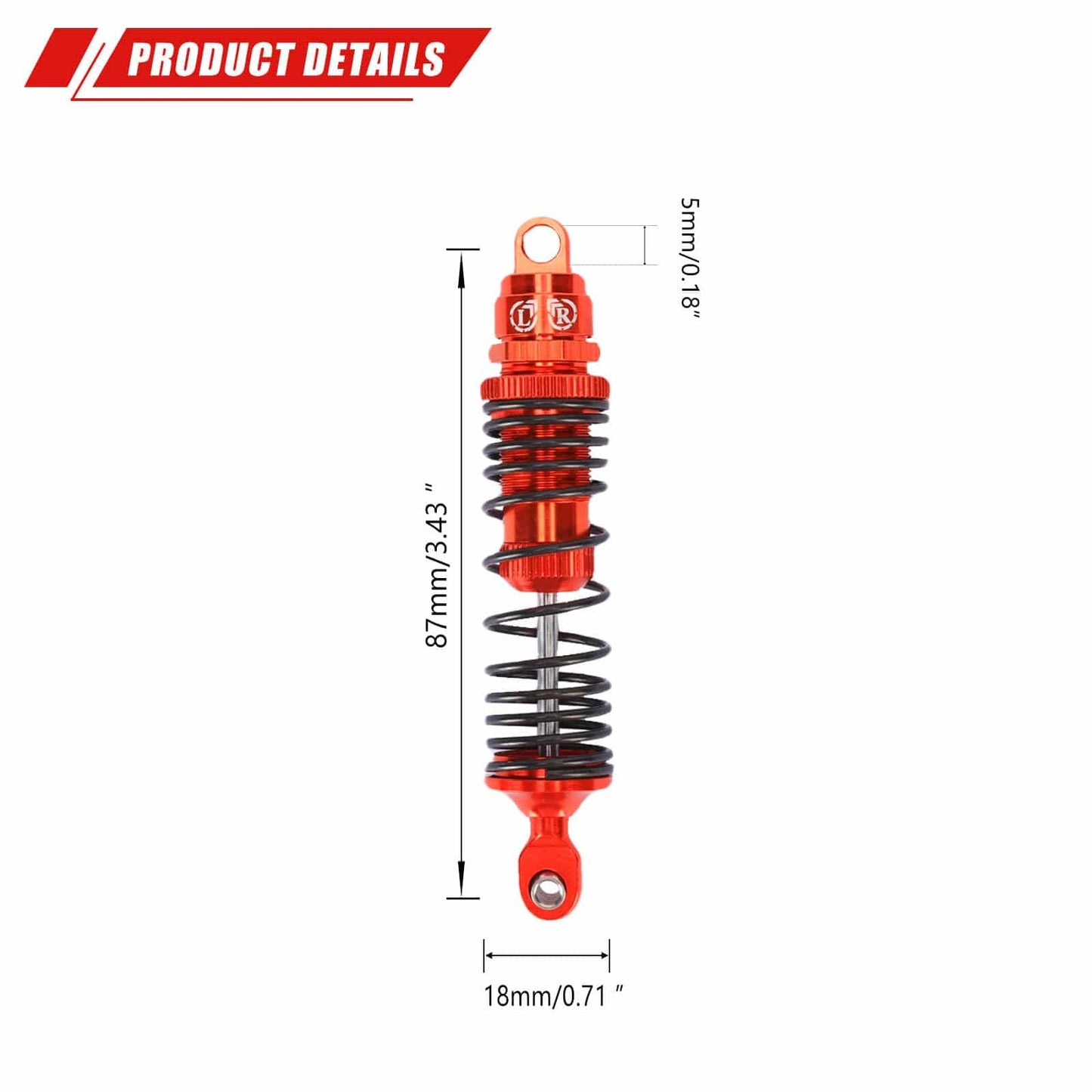 RCAWD Aluminum Big Bore Shocks Absorber oil - filled type for 1/10 Slash 2wd Upgrades - RCAWD