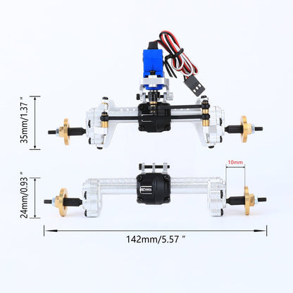 RCAWD Aluminum Widen 10mm Differential Portal Axles Complete Set for Trx4m Upgrades - RCAWD