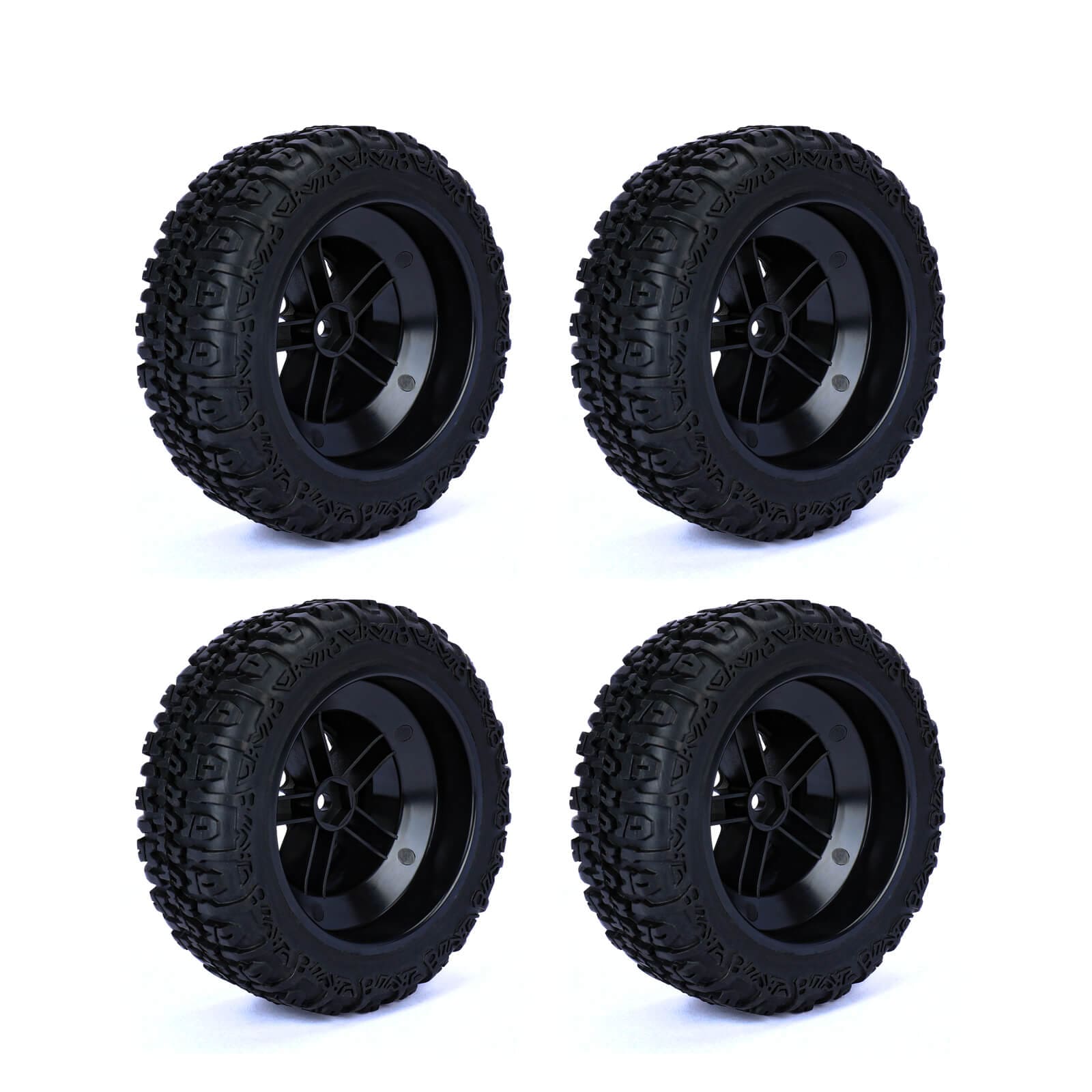 RCAWD Amazon RC Wheel & Tires 1/10 Pre-glued Monster Truck Wheel Tires LG-019BL LG-020BL