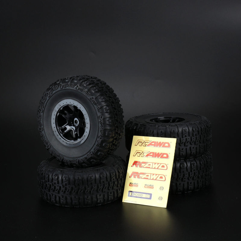 RCAWD 1/10 Pre-glued RC Wheel Tires for Traxxas Slash 10 spokes - RCAWD