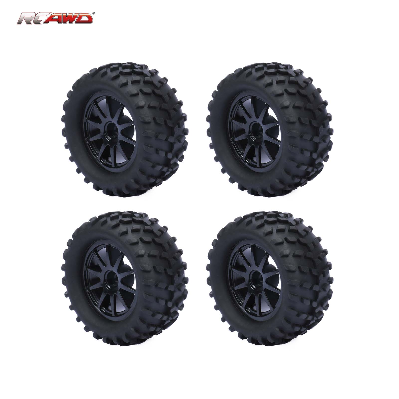 Rc Monster Truck Rc Wheels And Tires Wheels Tires Set (2) W/ 17mm
