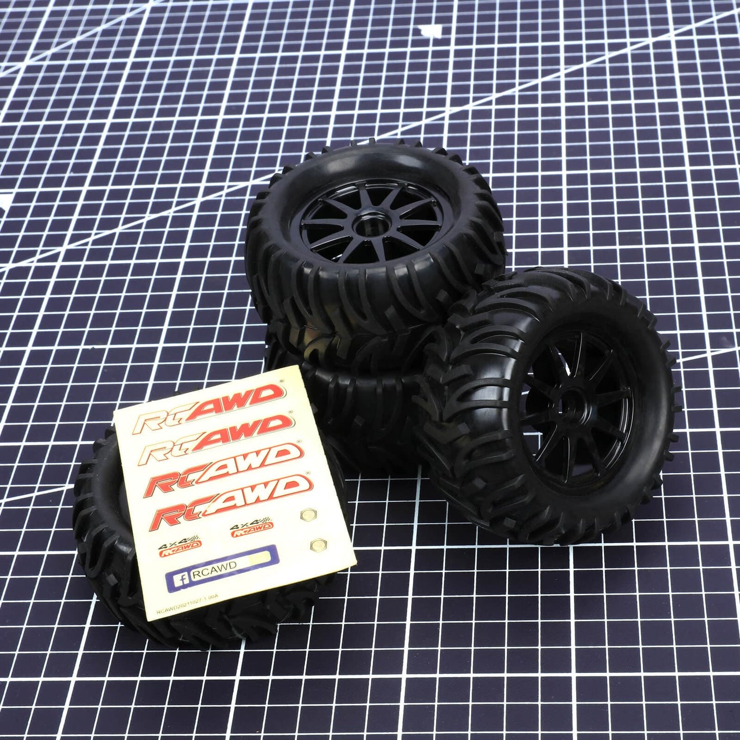 RCAWD Amazon RC Wheel & Tires RCAWD 1/16 Pre-glued RC Tires for MJX Hyper go RC truck V-shaped Tread Gl-005BL GL-006BL