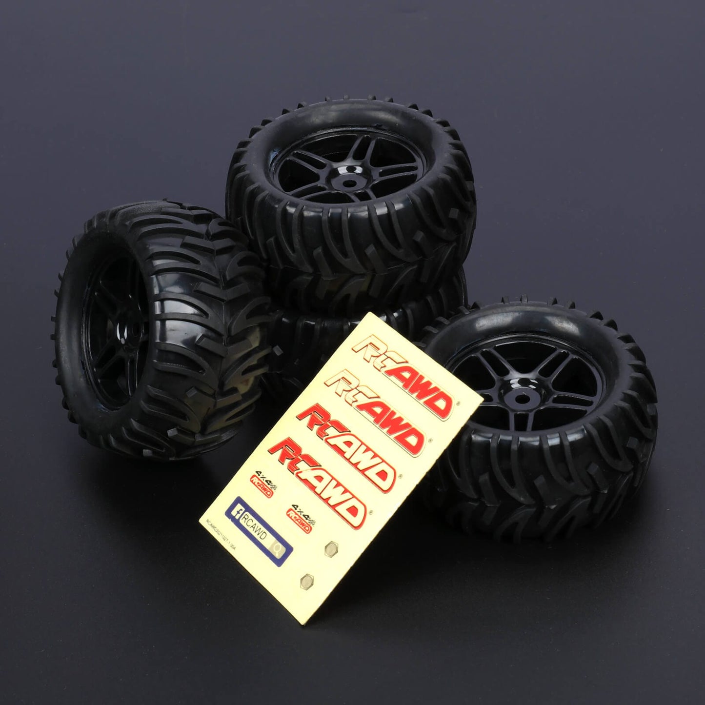 RCAWD Amazon RC Wheel & Tires RCAWD 1/16 Pre-glued RC Tires for MJX Hyper go RC truck V-shaped Tread Gl-005BL GL-006BL