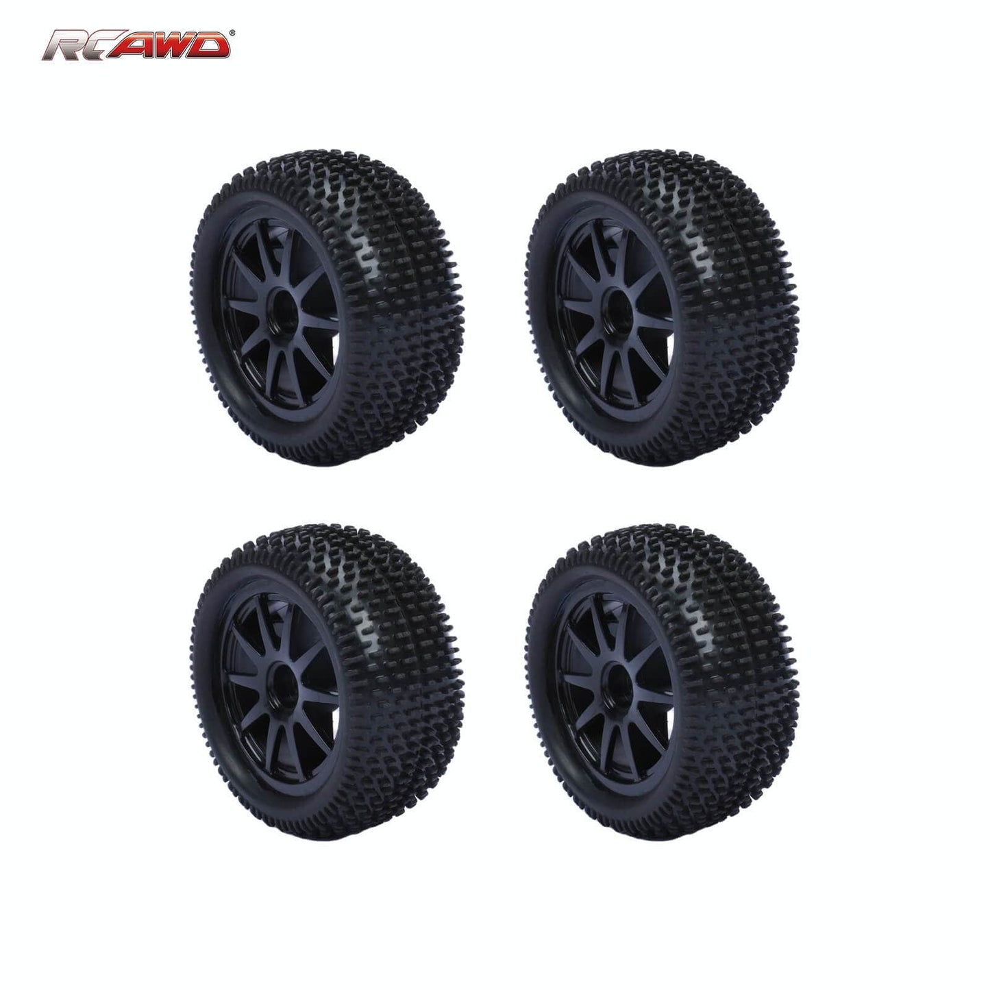 RCAWD Amazon RC Wheel & Tires RCAWD 2.05'' 82*40mm 1/16 Pre-glued RC off-road Buggy wheel Tires LG-009BL LG-010BL