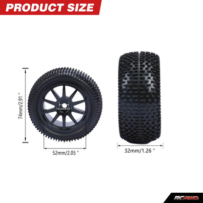 RCAWD Amazon RC Wheel & Tires RCAWD 2.05'' 82*40mm 1/16 Pre-glued RC off-road Buggy wheel Tires LG-009BL LG-010BL