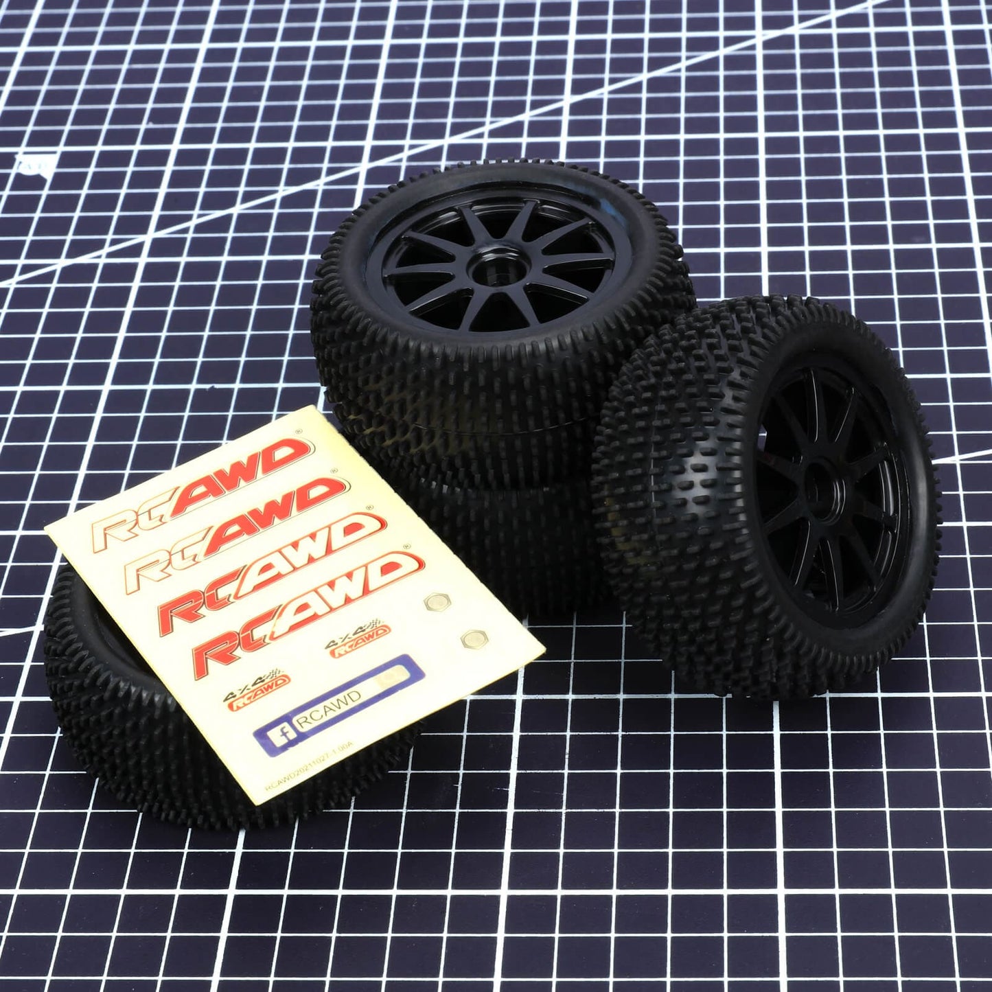 RCAWD Amazon RC Wheel & Tires RCAWD 2.05'' 82*40mm 1/16 Pre-glued RC off-road Buggy wheel Tires LG-009BL LG-010BL