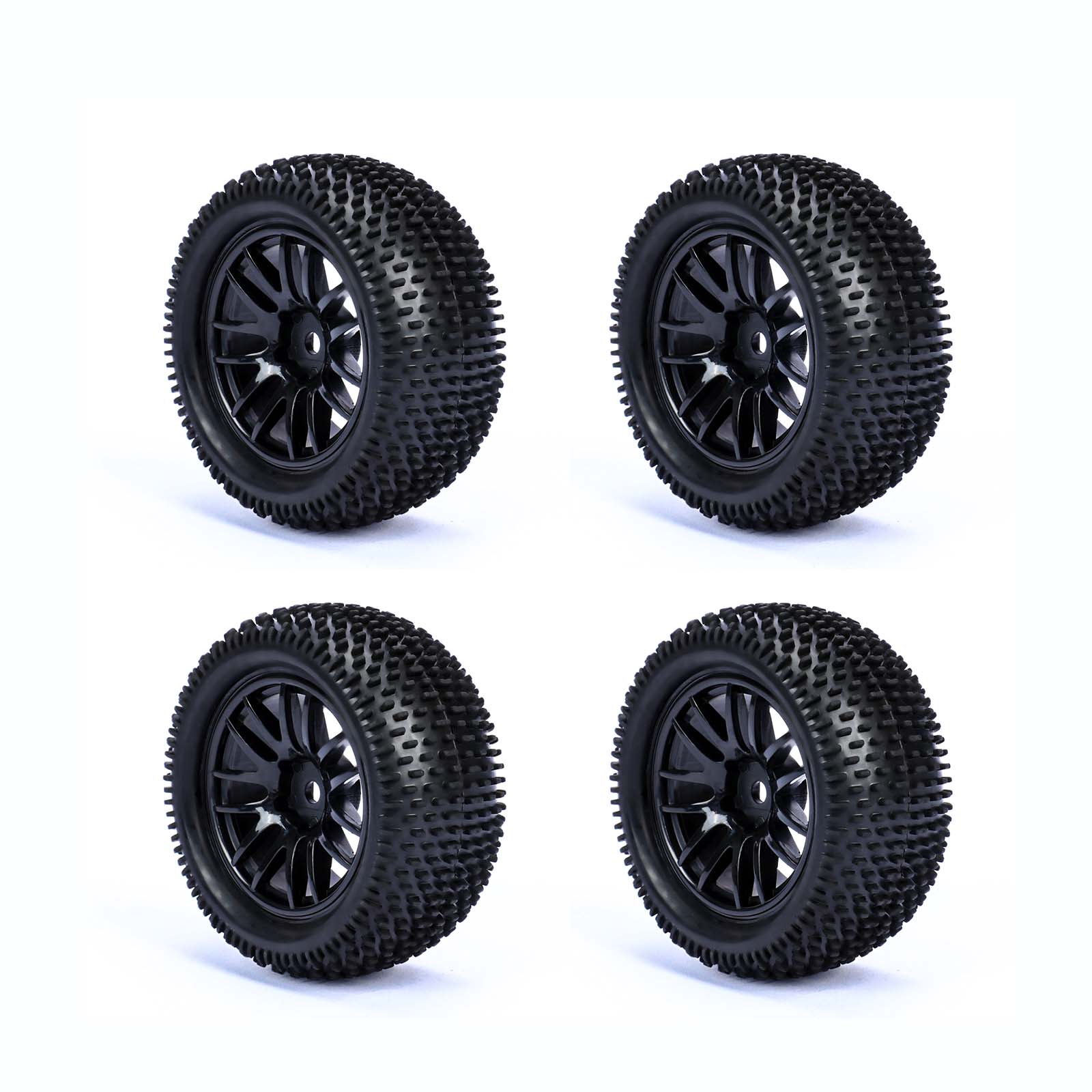 RCAWD Amazon RC Wheel & Tires RCAWD 4pcs 52*74*32mm Pre-glued RC wheels Tires for  1/16 scale MJX Hyper Go 16207