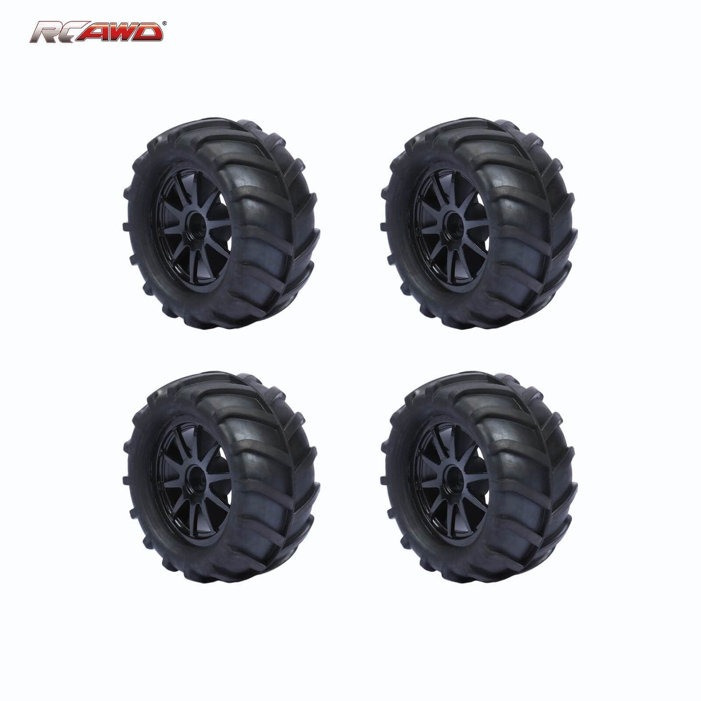 RCAWD Amazon RC Wheel & Tires RCAWD Pre-glued 1/16 scale wheels and tires Herringbone Pattern GL-003BL GL-004BL