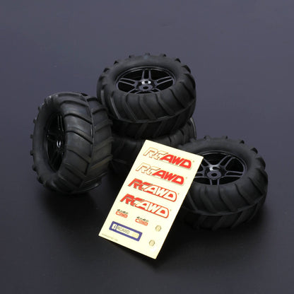 RCAWD Amazon RC Wheel & Tires RCAWD Pre-glued 1/16 scale wheels and tires Herringbone Pattern GL-003BL GL-004BL