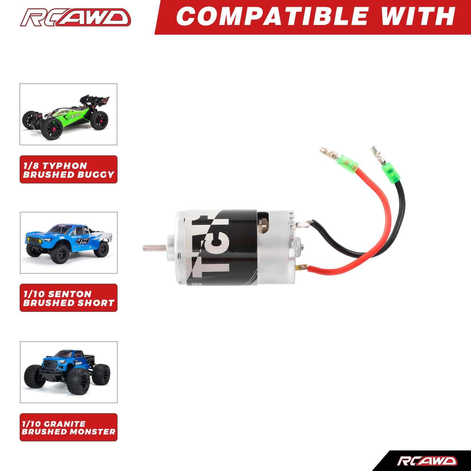 RCAWD ARRMA 1/10 Gorgon RCAWD ARRMA GORGON Mega 550 15T 12T 22500 RPM Brushed Motor