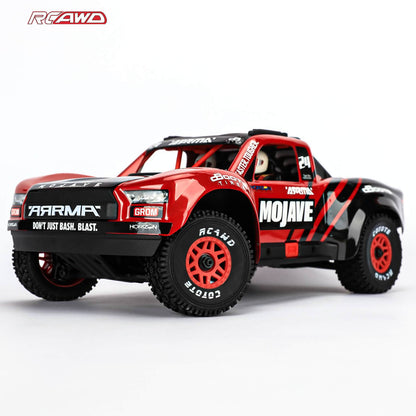 RCAWD ARRMA 1/16 MOJAVE GROM Lava Red RCAWD ARRMA MOJAVE GROM All Terrain Adaptation Pre Glued Wheel Tires