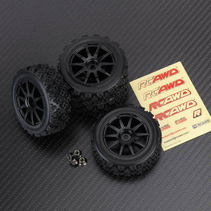 RCAWD Arrma 1/18 GROM Upgrade Parts B type RCAWD Arrma 1/18 GROM Wheel Tires Set GRANITE Glued Nylon 4pcs