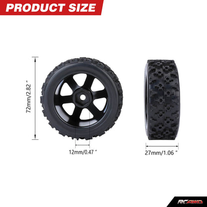 RCAWD Arrma 1/18 GROM Upgrade Parts Glued nylon wheel +rubber tire RCAWD Arrma 1/18 GROM Wheel Tires Set GRANITE Glued Nylon