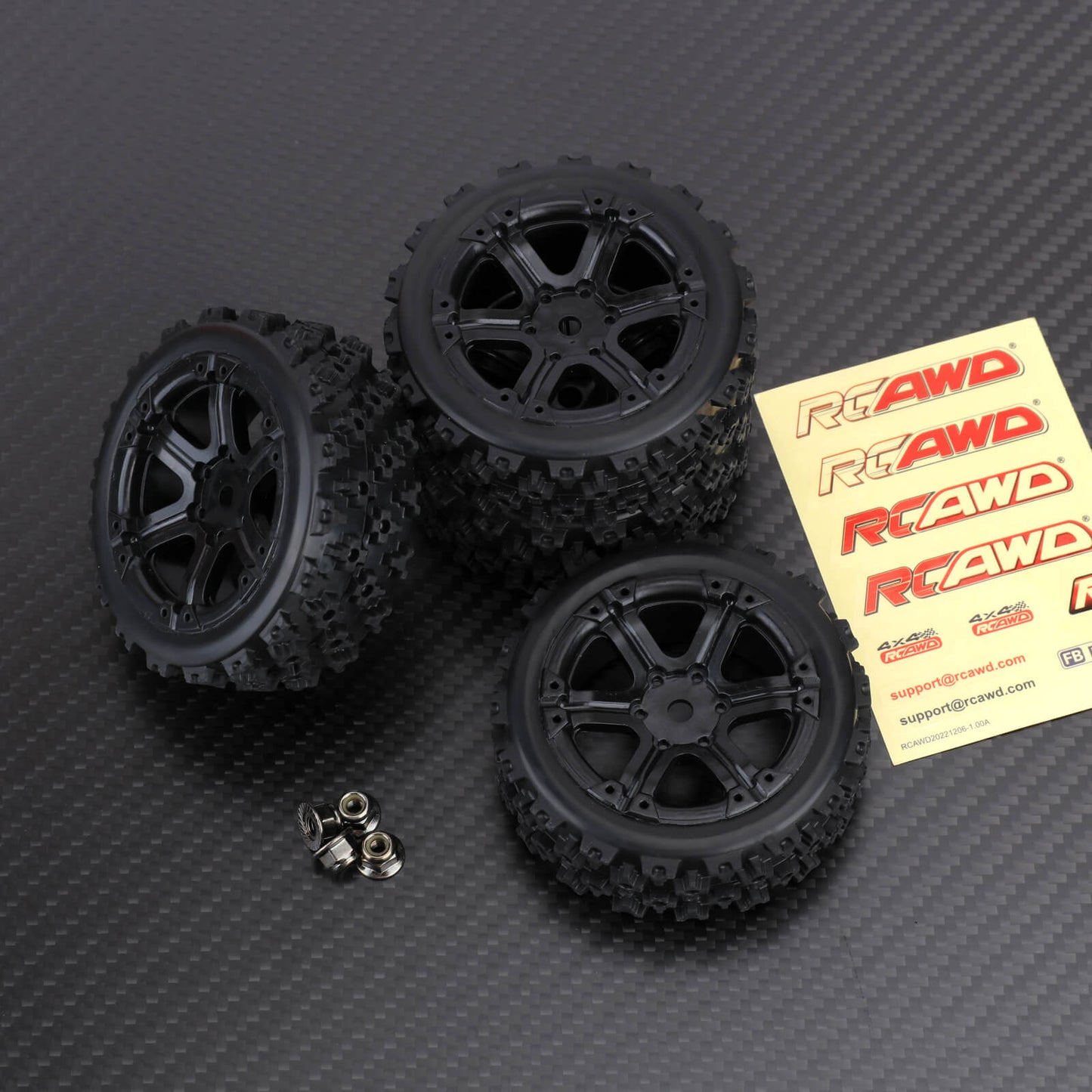 RCAWD Arrma 1/18 GROM Upgrade Parts Glued nylon wheel +rubber tire RCAWD Arrma 1/18 GROM Wheel Tires Set GRANITE Glued Nylon