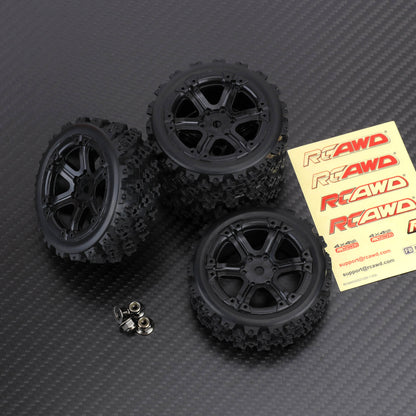 RCAWD Arrma 1/18 GROM Upgrade Parts Glued nylon wheel +rubber tire RCAWD Arrma 1/18 GROM Wheel Tires Set GRANITE Glued Nylon