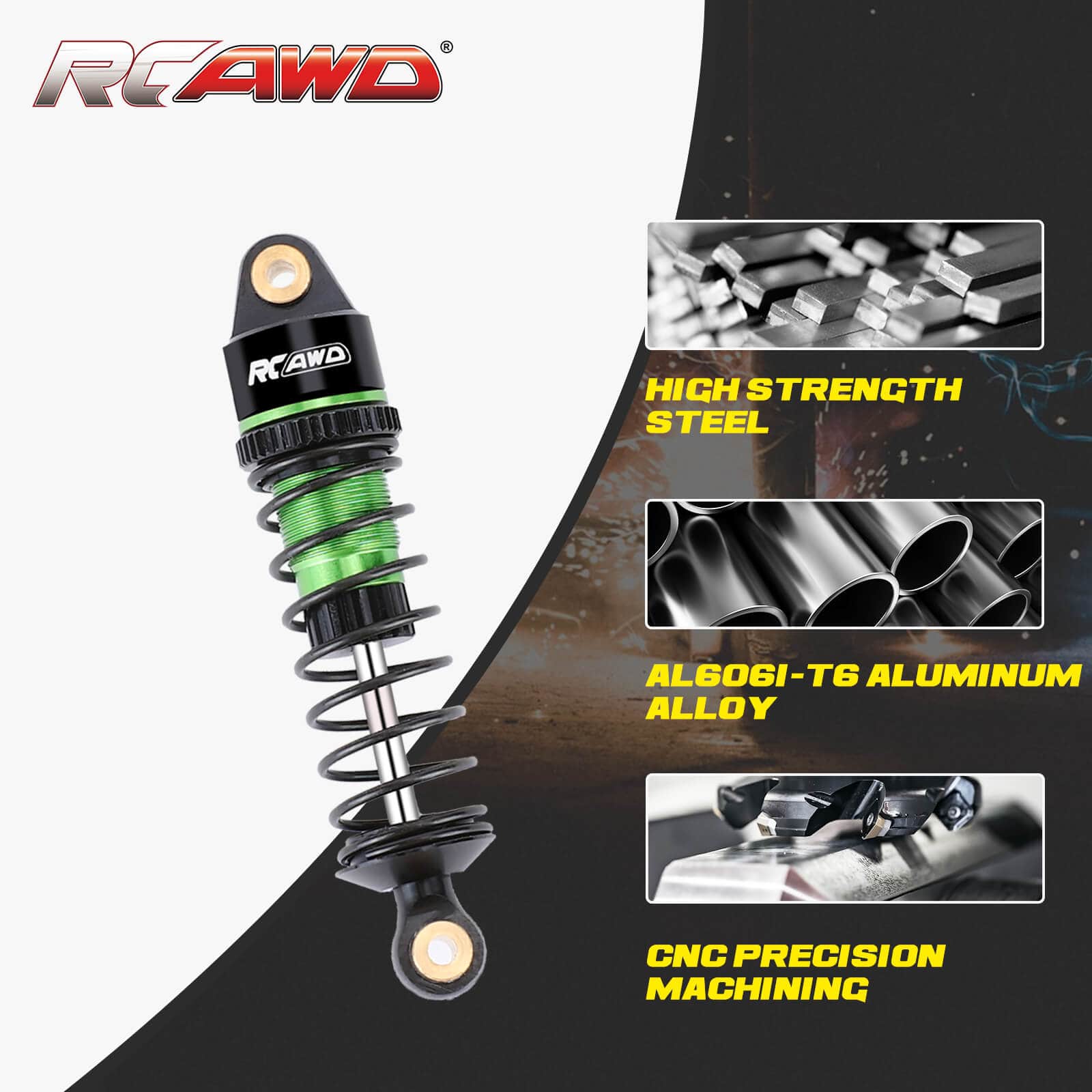 RCAWD Arrma 1/18 GROM Upgrade Parts RCAWD Arrma 1/18 GROM Upgrades 58mm Aluminum Shock Set