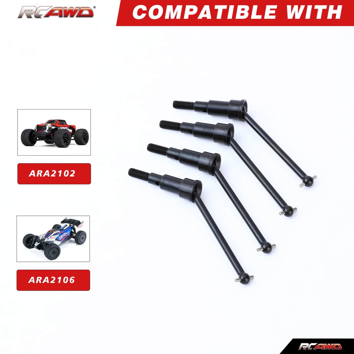 RCAWD Arrma 1/18 GROM Upgrade Parts RCAWD Arrma 1/18 GROM Upgrades Metal Axle Diff Cup & Hex Set