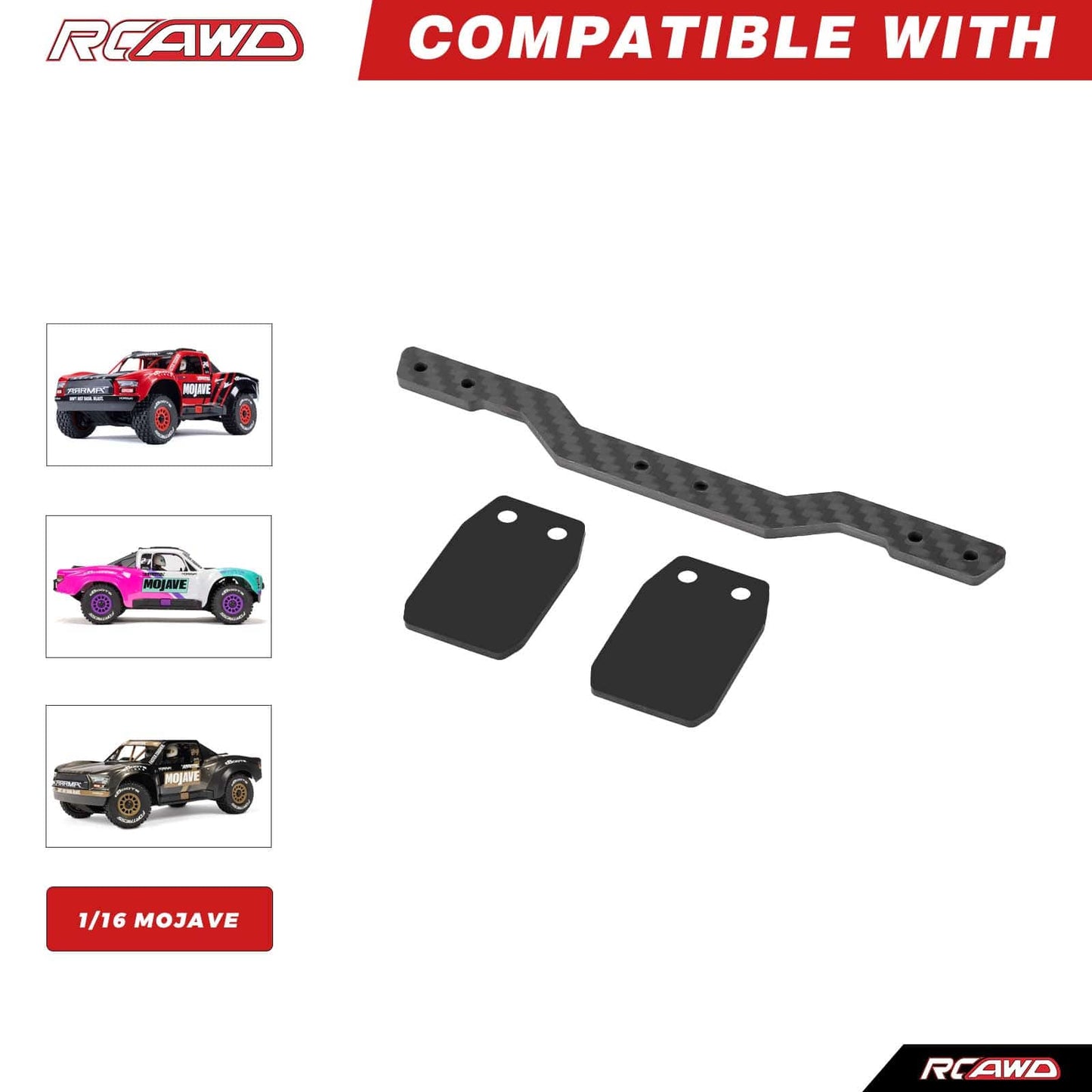 RCAWD Arrma 1/18 GROM Upgrade Parts Rear Mudguard Set RCAWD ARRMA 1/16 MOJAVE Rear Fender Mudguard Set