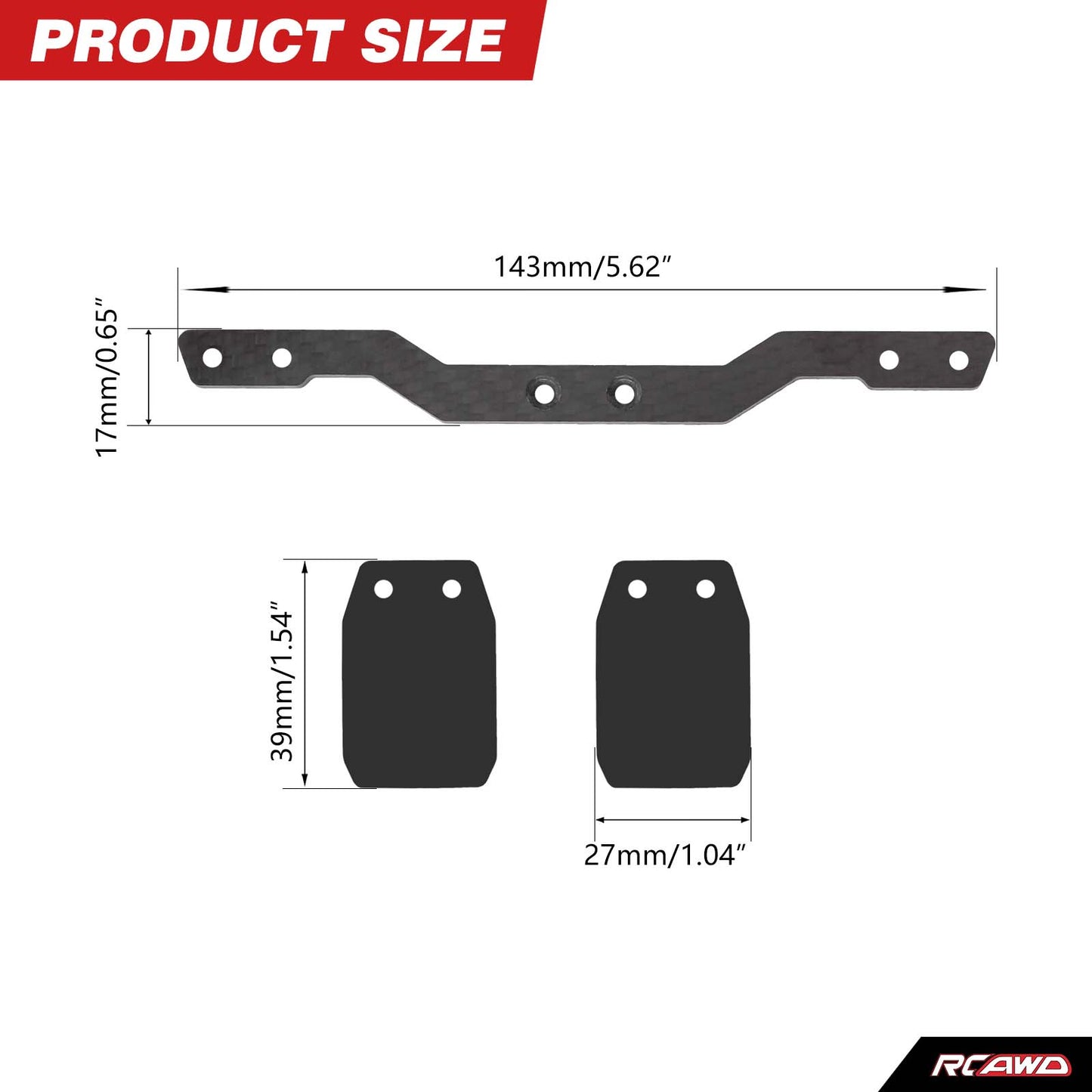 RCAWD Arrma 1/18 GROM Upgrade Parts Rear Mudguard Set RCAWD ARRMA 1/16 MOJAVE Rear Fender Mudguard Set