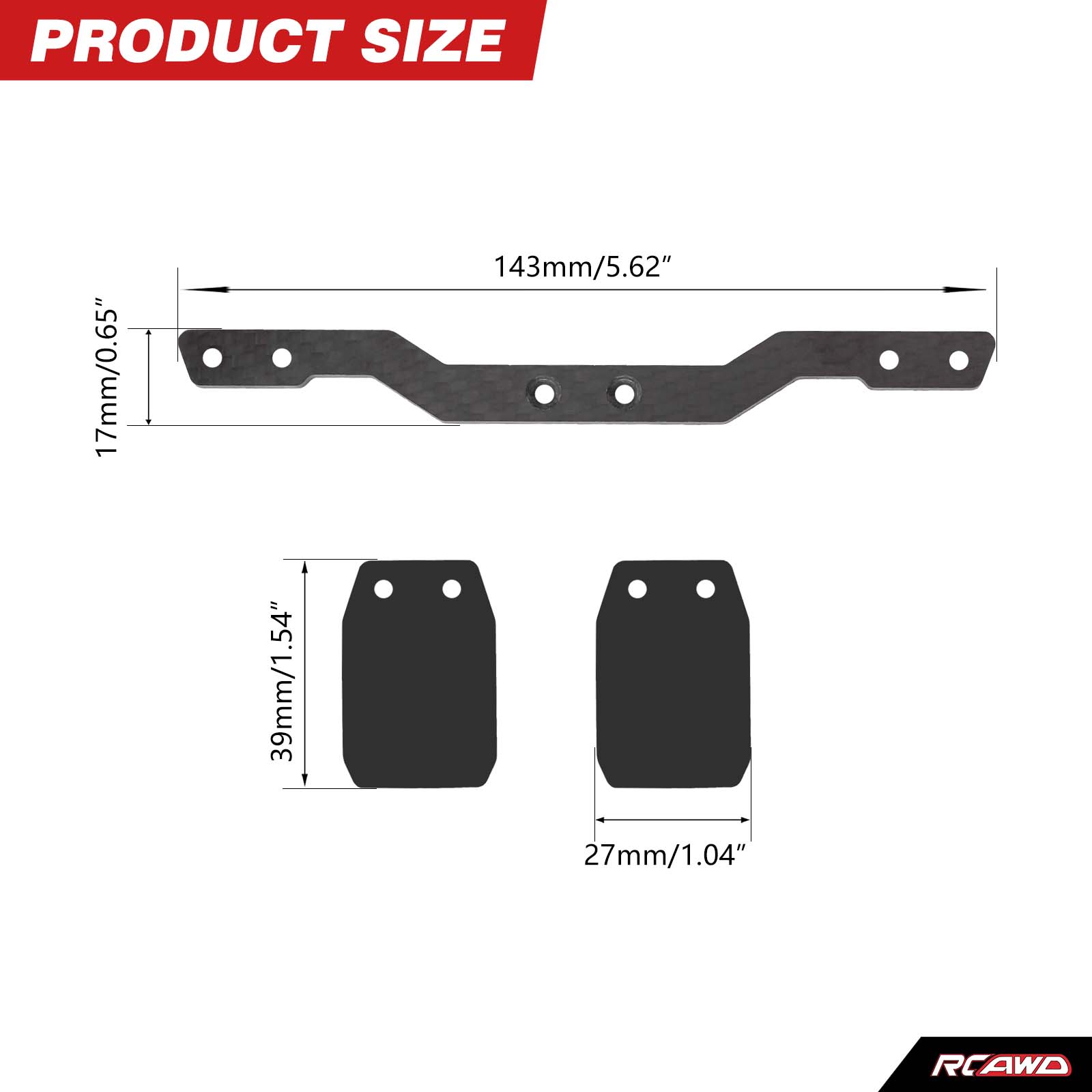 RCAWD Arrma 1/18 GROM Upgrade Parts Rear Mudguard Set RCAWD ARRMA 1/16 MOJAVE Rear Fender Mudguard Set