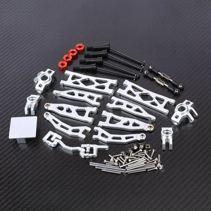 RCAWD Arrma 1/18 GROM Upgrade Parts Silver RCAWD ARRMA GROM 26 Pieces Suspension Arms Set with Steering Parts