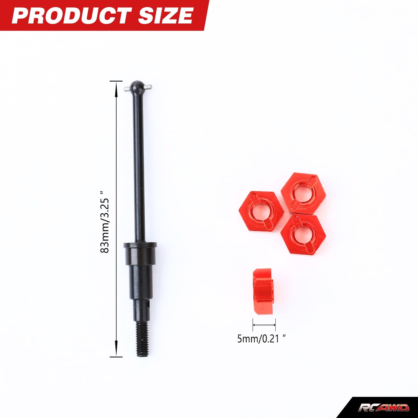 RCAWD Arrma 1/18 GROM Upgrades Metal Axle & Hex Set - RCAWD