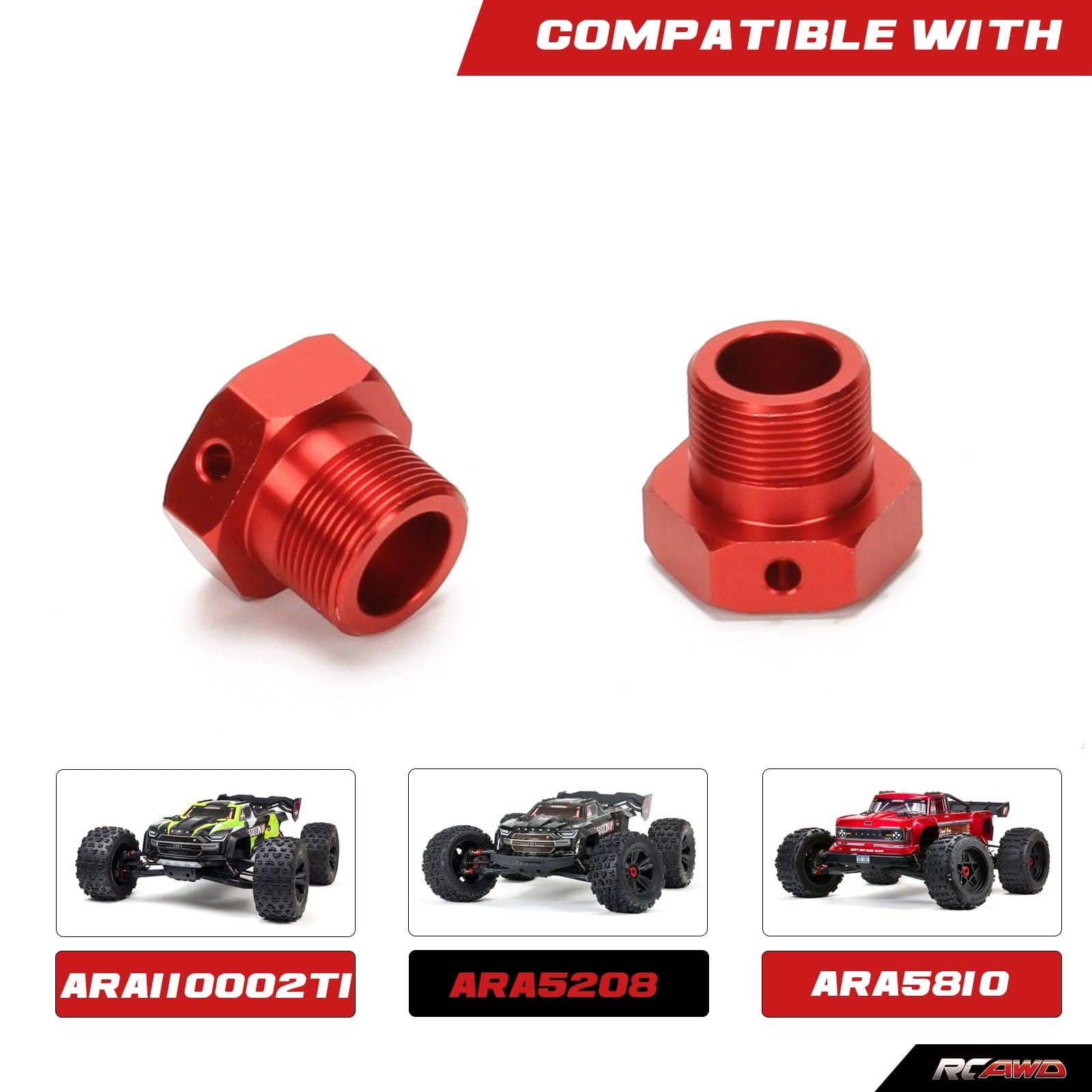 RCAWD Arrma 1/5 Kraton Outcast 8S Upgrades 24mm Aluminum Wheel Hex Aluminum Wheel Nut Set - RCAWD