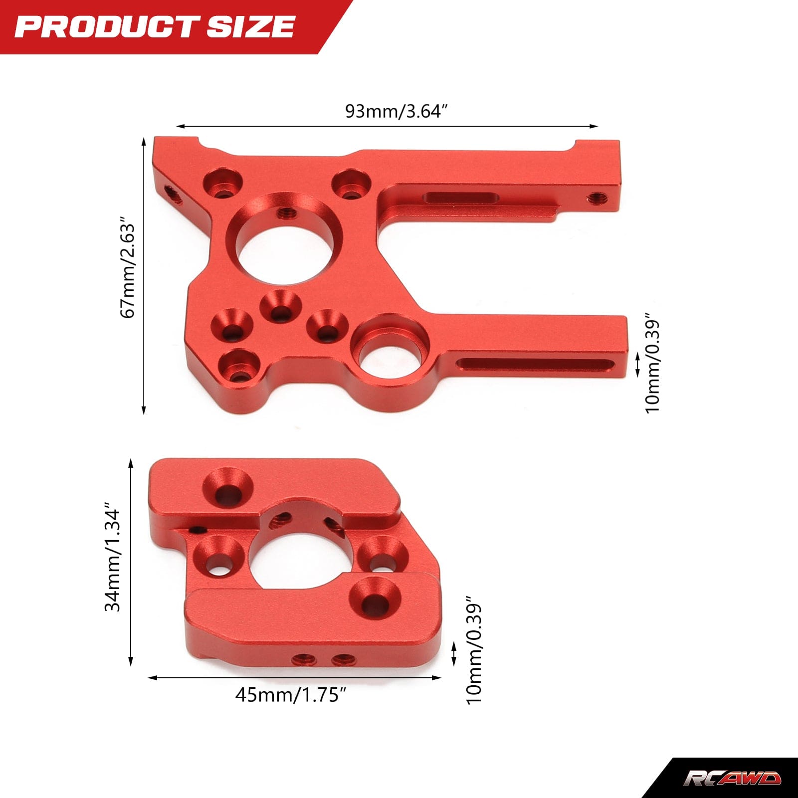 RCAWD Arrma 1/5 Kraton Outcast 8S Upgrades Aluminum Motor Mount & Motor Plate Set - RCAWD