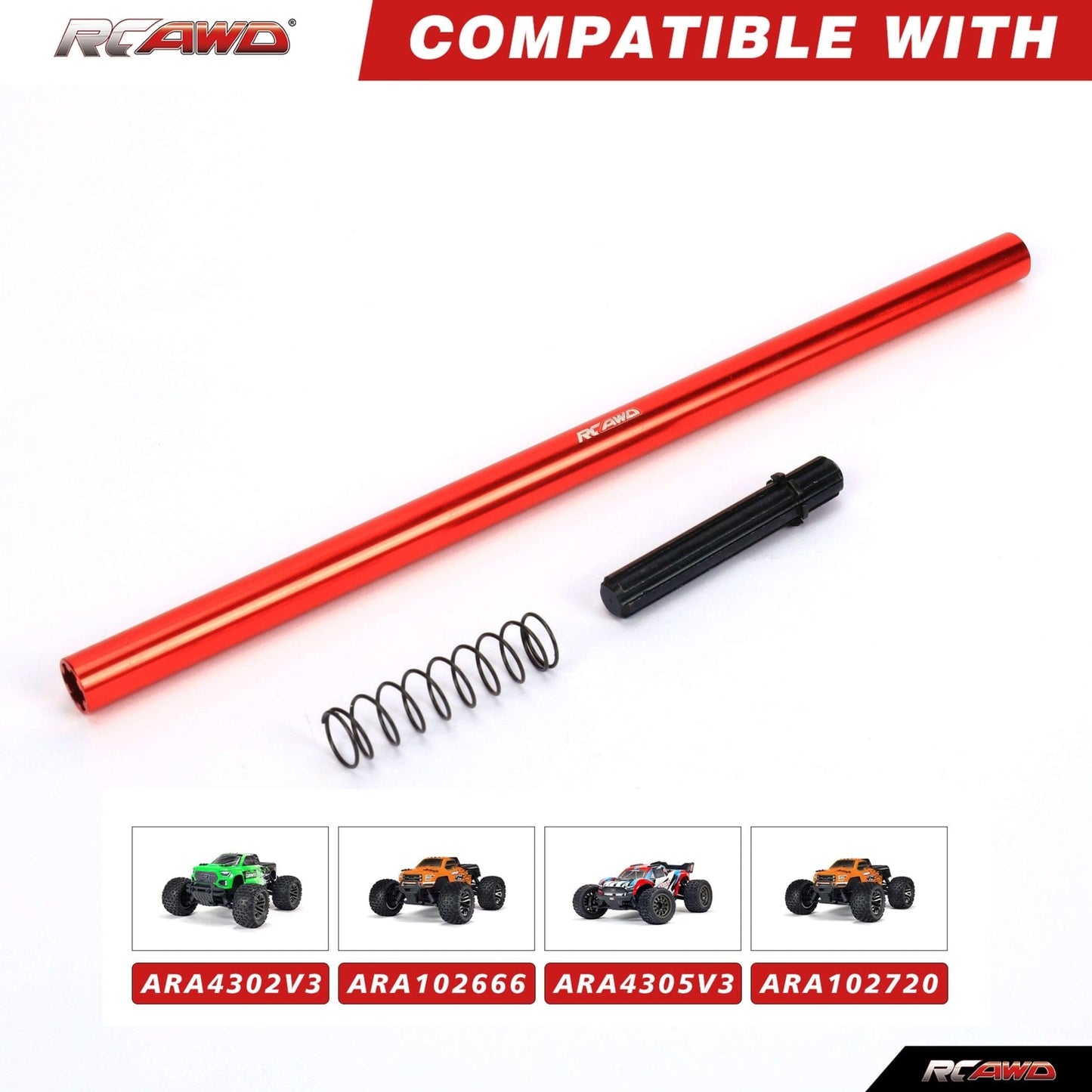 RCAWD Arrma 3S 4S upgrade parts center driveshaft 204mm 17g for vendetta senton typhom Infraction bigrock A - ARAC3955 - RCAWD