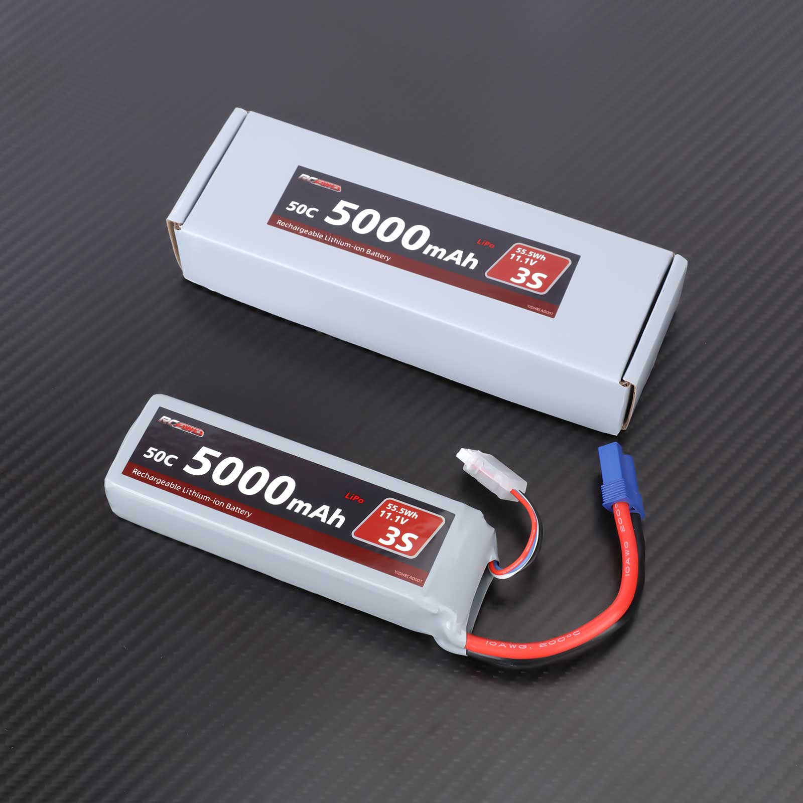 RCAWD ARRMA 3S 5000mAh 2S Battery RCAWD Arrma 3S 6S 5000mAh 55.5Wh 11.1V 50C 3S Lipo Battery with EC5 Plug