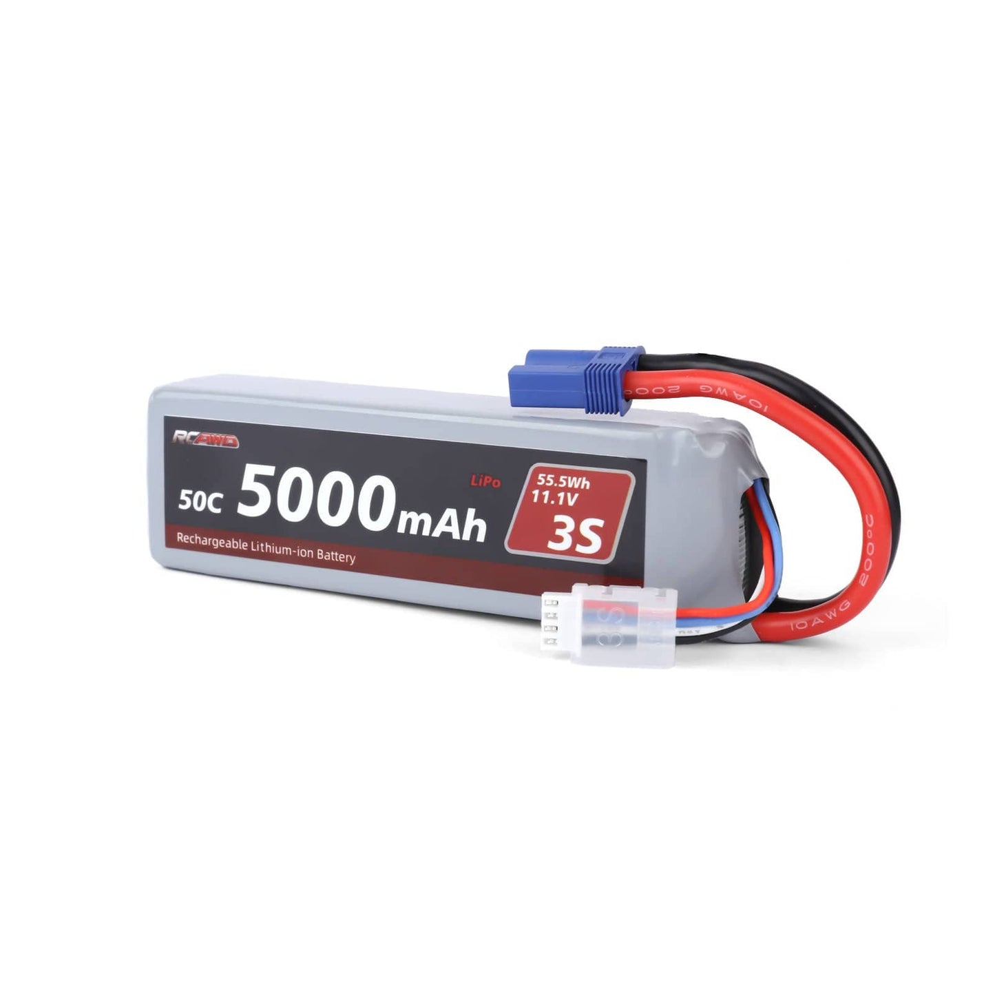 RCAWD ARRMA 3S 5000mAh 2S Battery RCAWD Arrma 3S 6S 5000mAh 55.5Wh 11.1V 50C 3S Lipo Battery with EC5 Plug