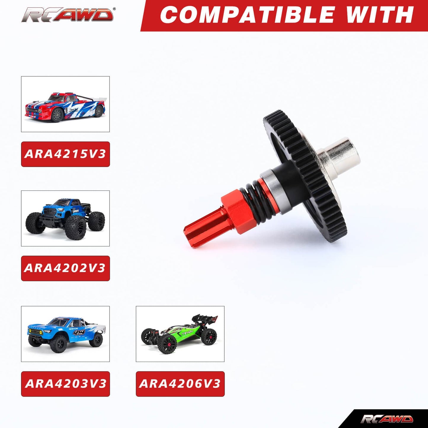 RCAWD ARRMA 3S 55T 0.8 Mod RCAWD ARRMA 3s Upgrades 55T 0.8 Mod Center Slipper Set for Grannite Senton