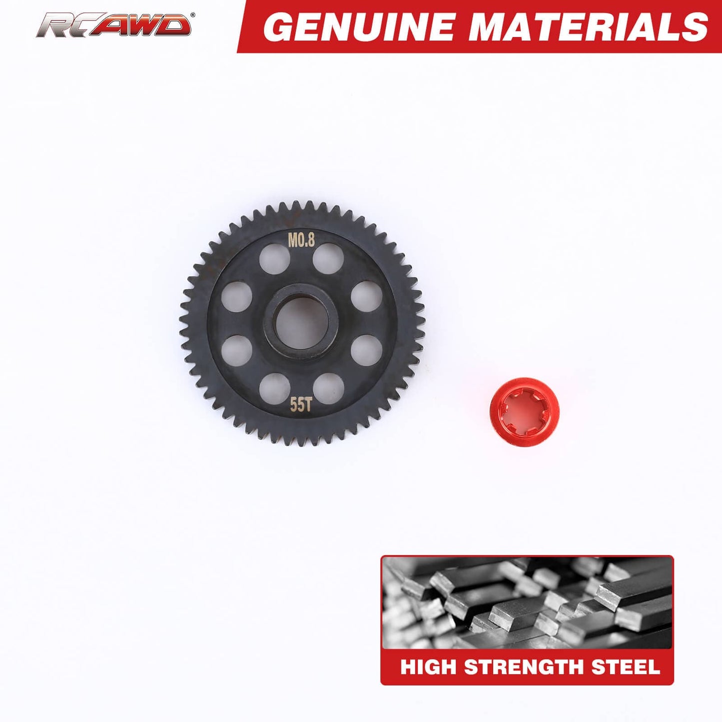 RCAWD ARRMA 3S 55T RCAWD ARRMA 3s Upgrades 55T 0.8 mod Center Spur Gear for INFRACTION