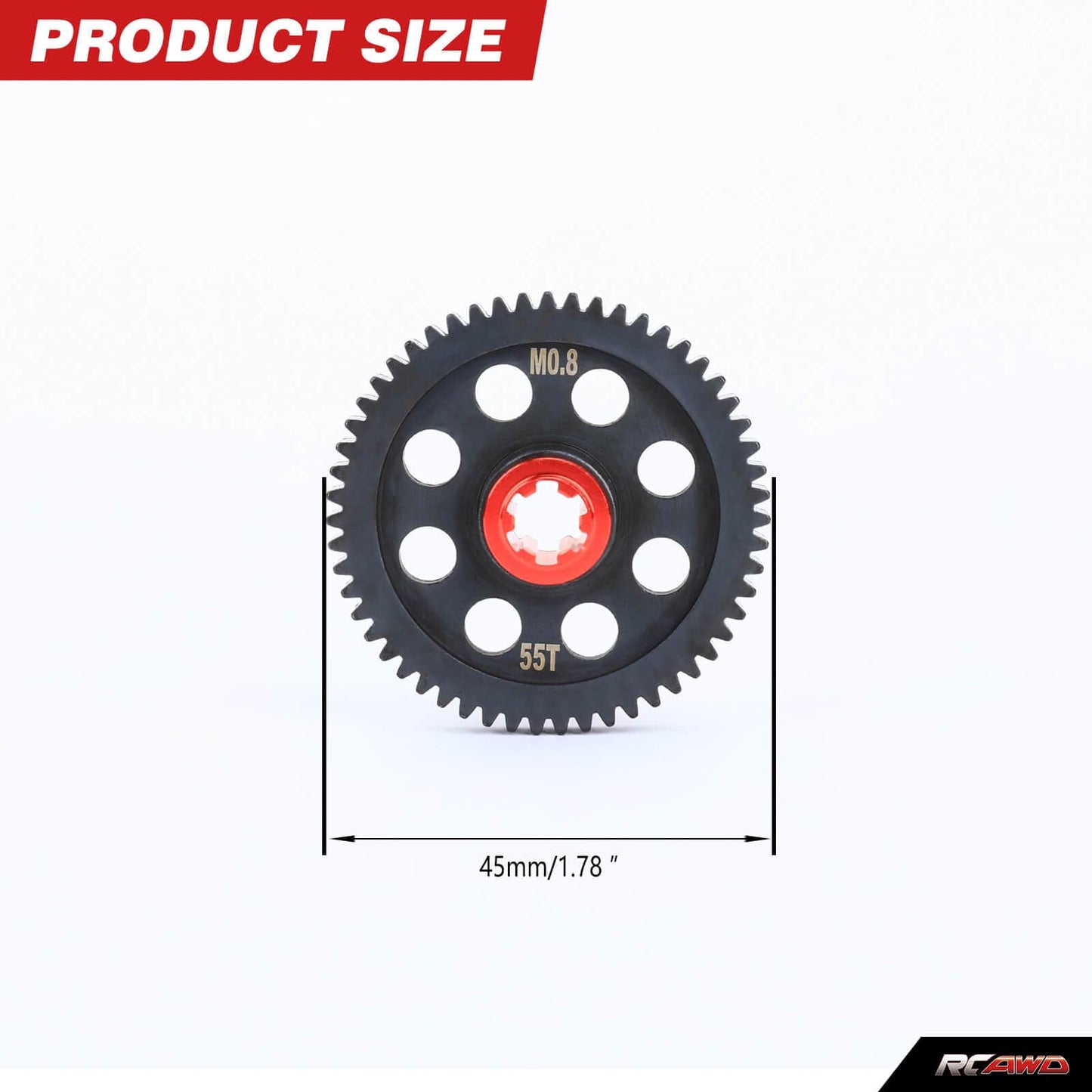 RCAWD ARRMA 3S 55T RCAWD ARRMA 3s Upgrades 55T 0.8 mod Center Spur Gear for INFRACTION